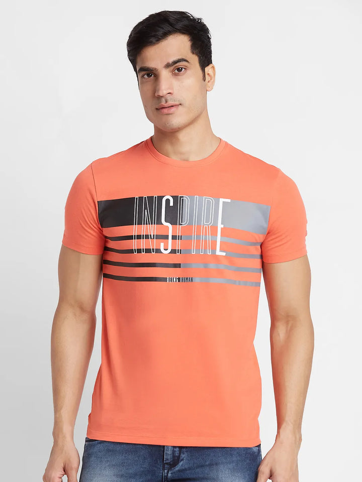 Pink Regular Fit Men's Short Sleeves T-Shirt by Being Human Clothing