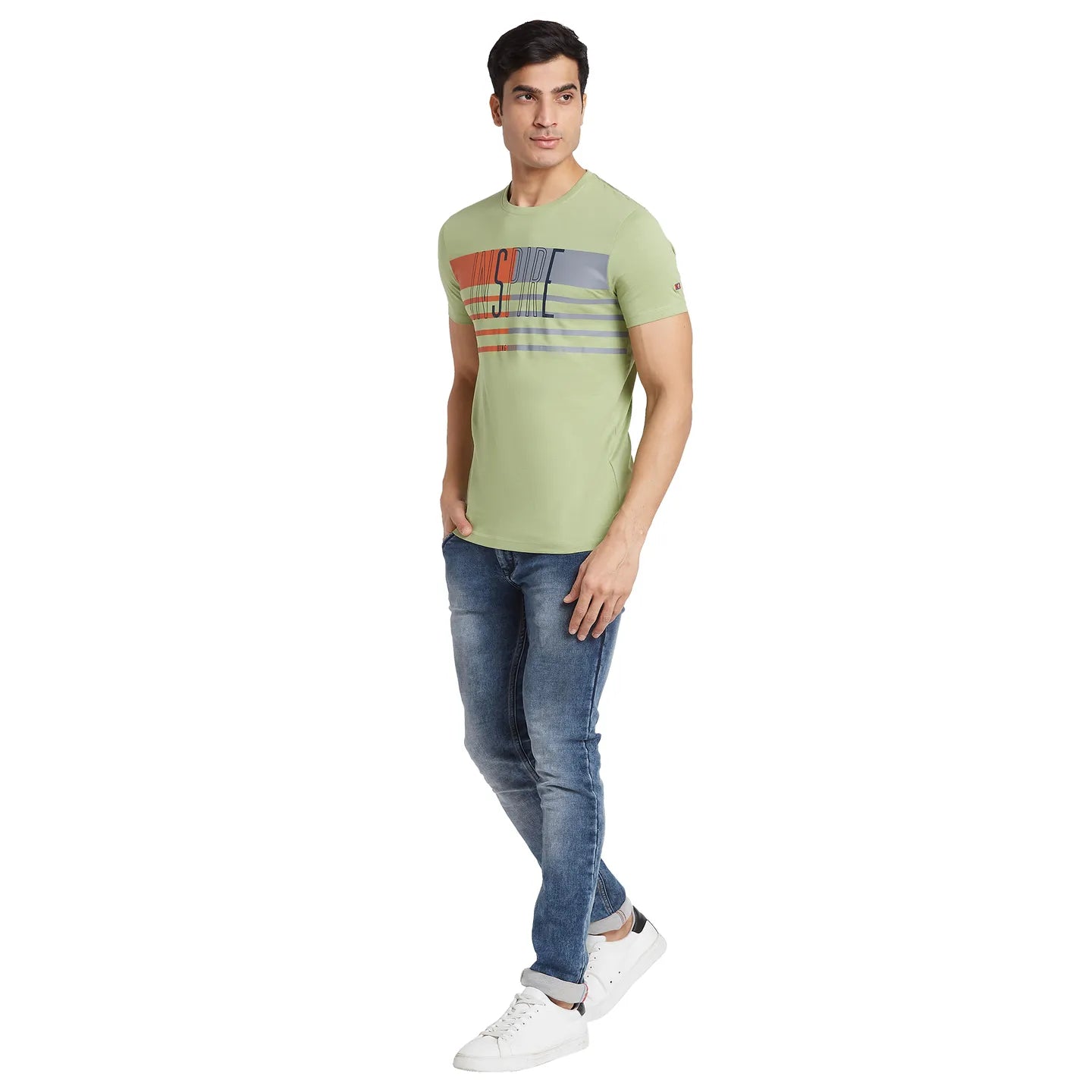 Grey Regular Fit Round Neck Men's T-Shirt by Being Human Clothing