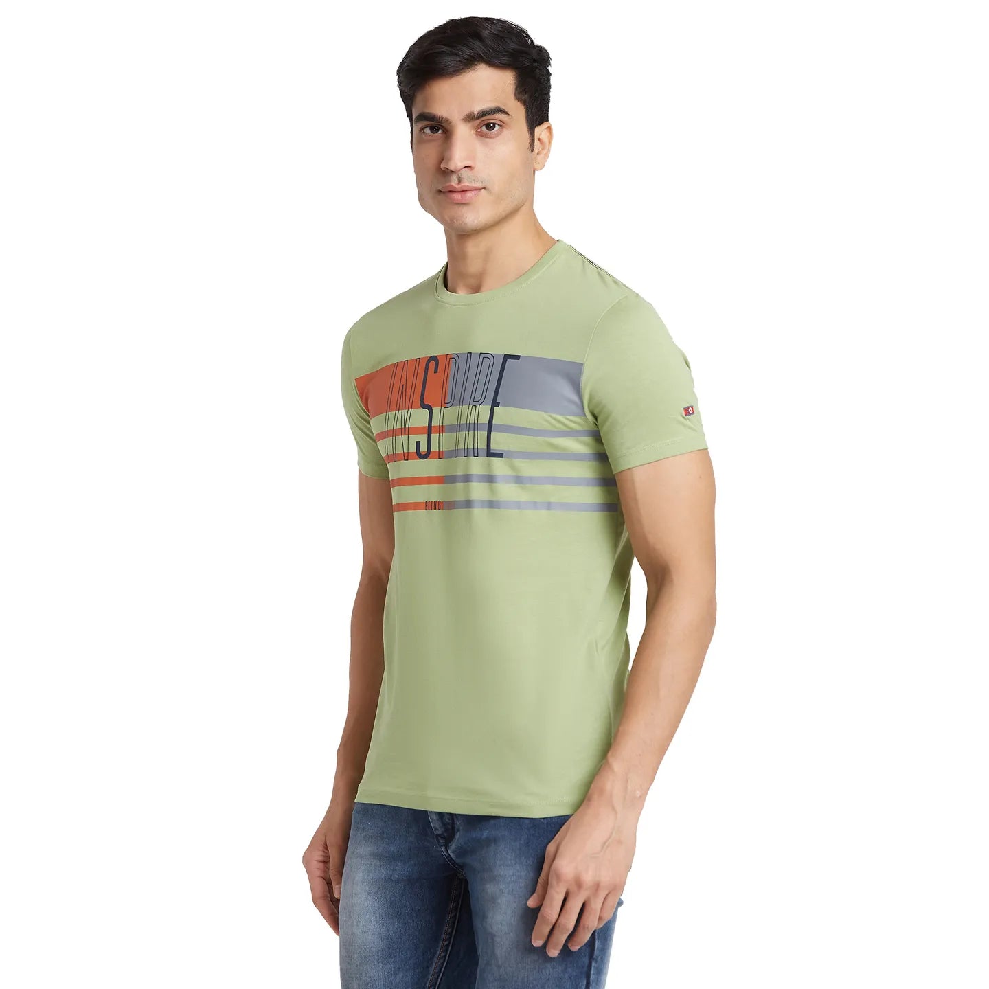 Grey Regular Fit Round Neck Men's T-Shirt by Being Human Clothing