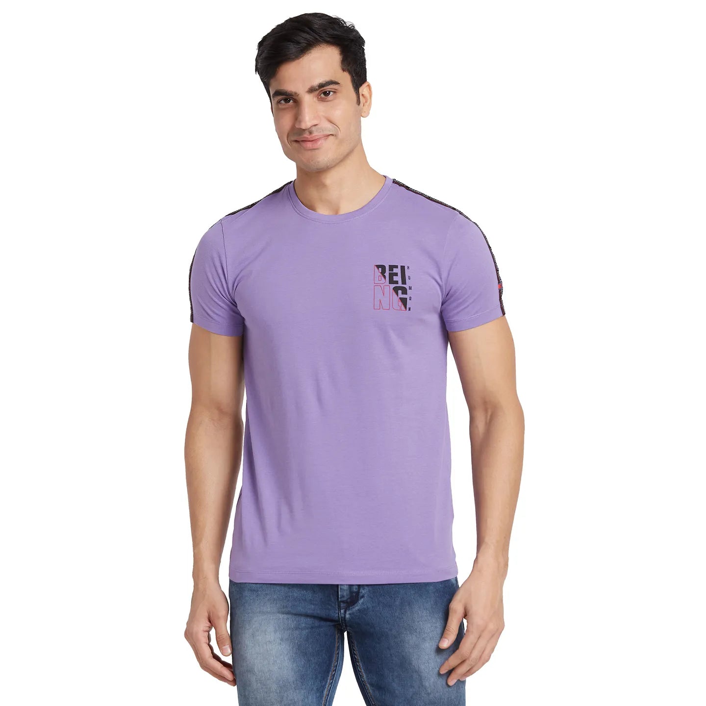 Paisley Purple Regular Fit Round Neck Men's T-Shirt by Being Human Clothing