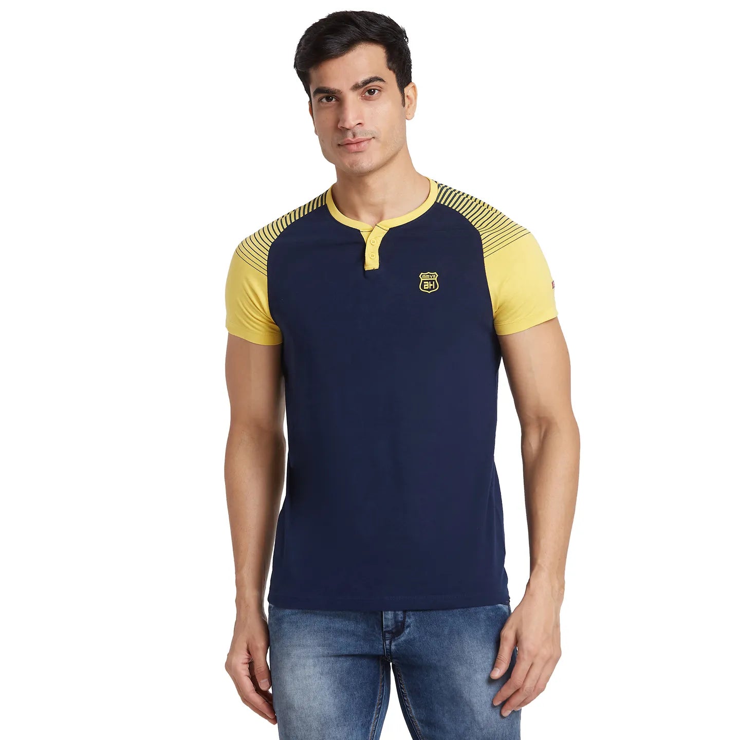 Blue Regular Fit Men's Short Sleeves T-Shirt by Being Human Clothing