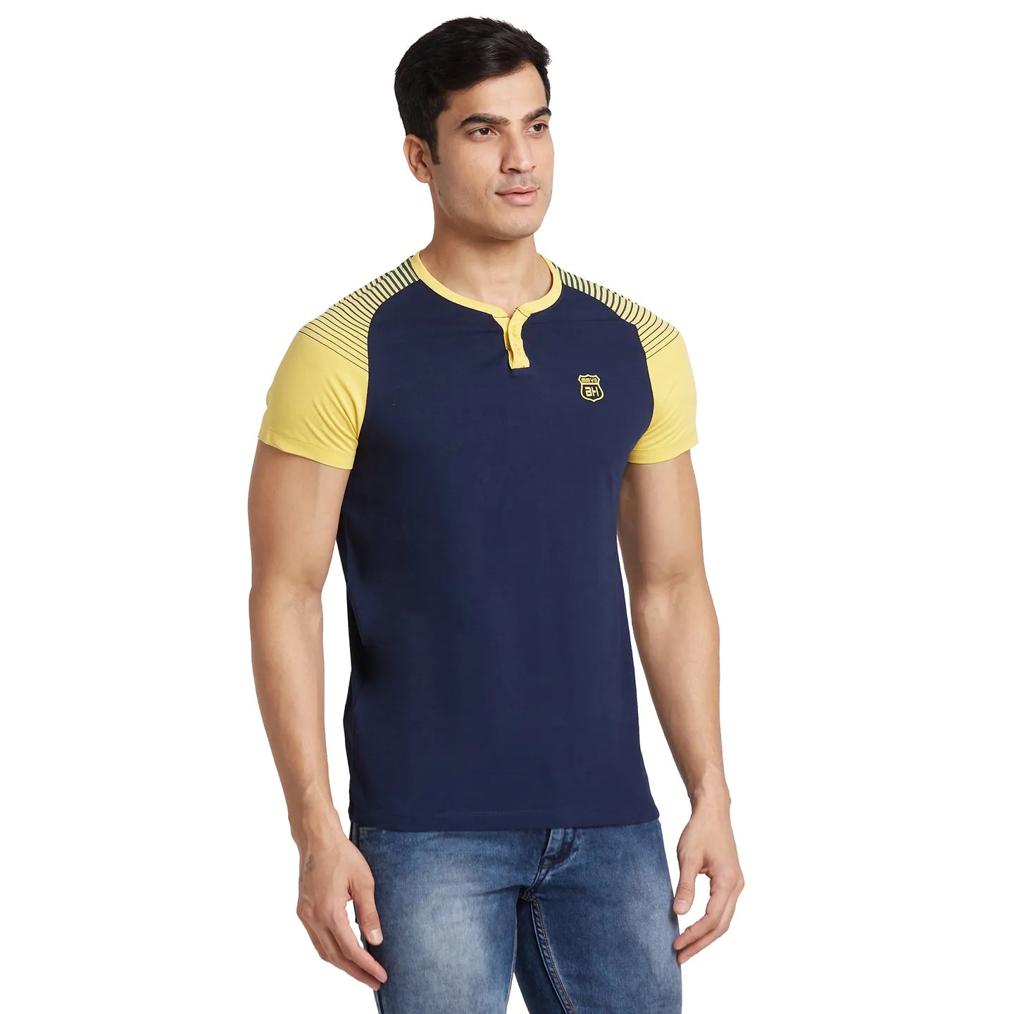 Blue Regular Fit Men's Short Sleeves T-Shirt by Being Human Clothing