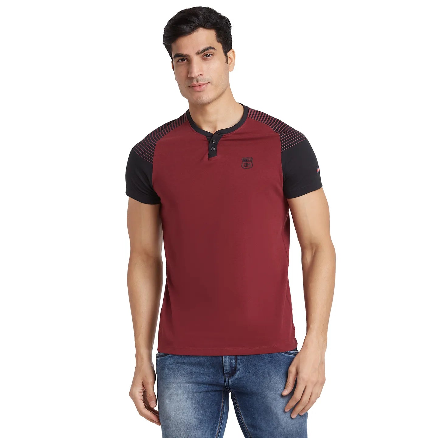 Red Regular Fit Round Neck Men's T-Shirt by Being Human Clothing