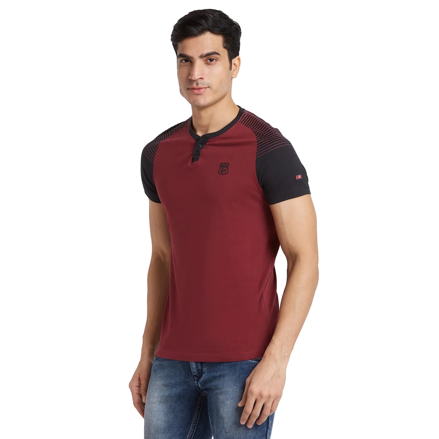 Red Regular Fit Round Neck Men's T-Shirt by Being Human Clothing