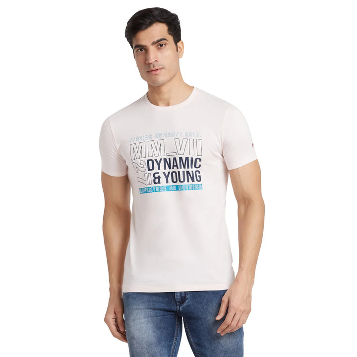 Pink Regular Fit Men's Short Sleeves T-Shirt by Being Human Clothing