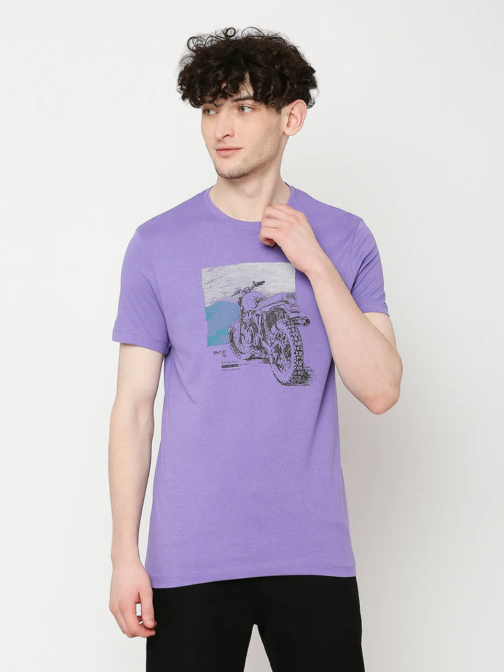 Purple Regular Fit Men's Short Sleeves T-Shirt by Being Human Clothing