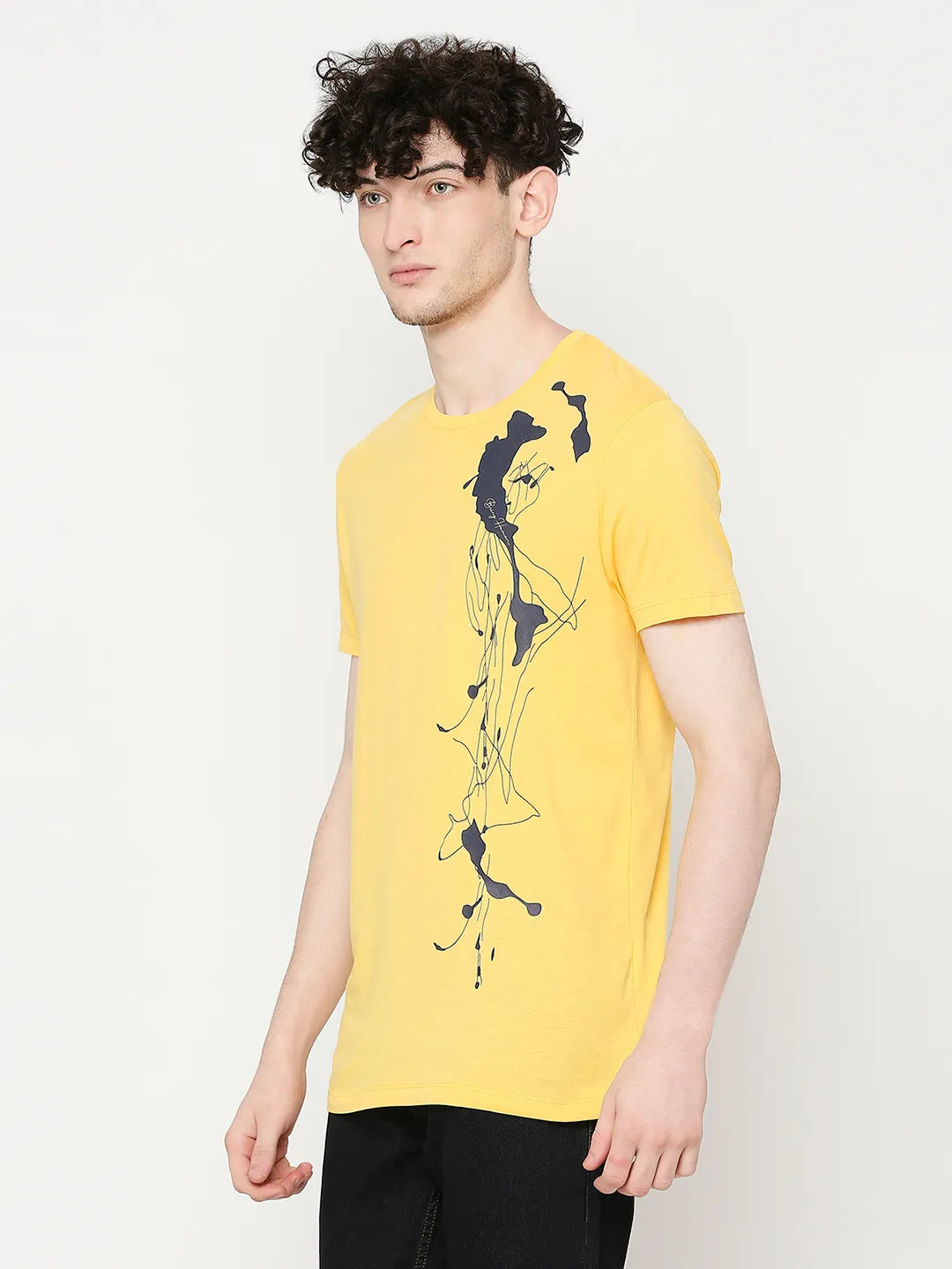 Yellow Regular Fit Men's Short Sleeves T-Shirt by Being Human Clothing