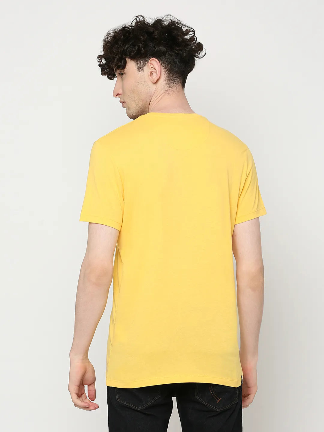 Yellow Regular Fit Men's Short Sleeves T-Shirt by Being Human Clothing