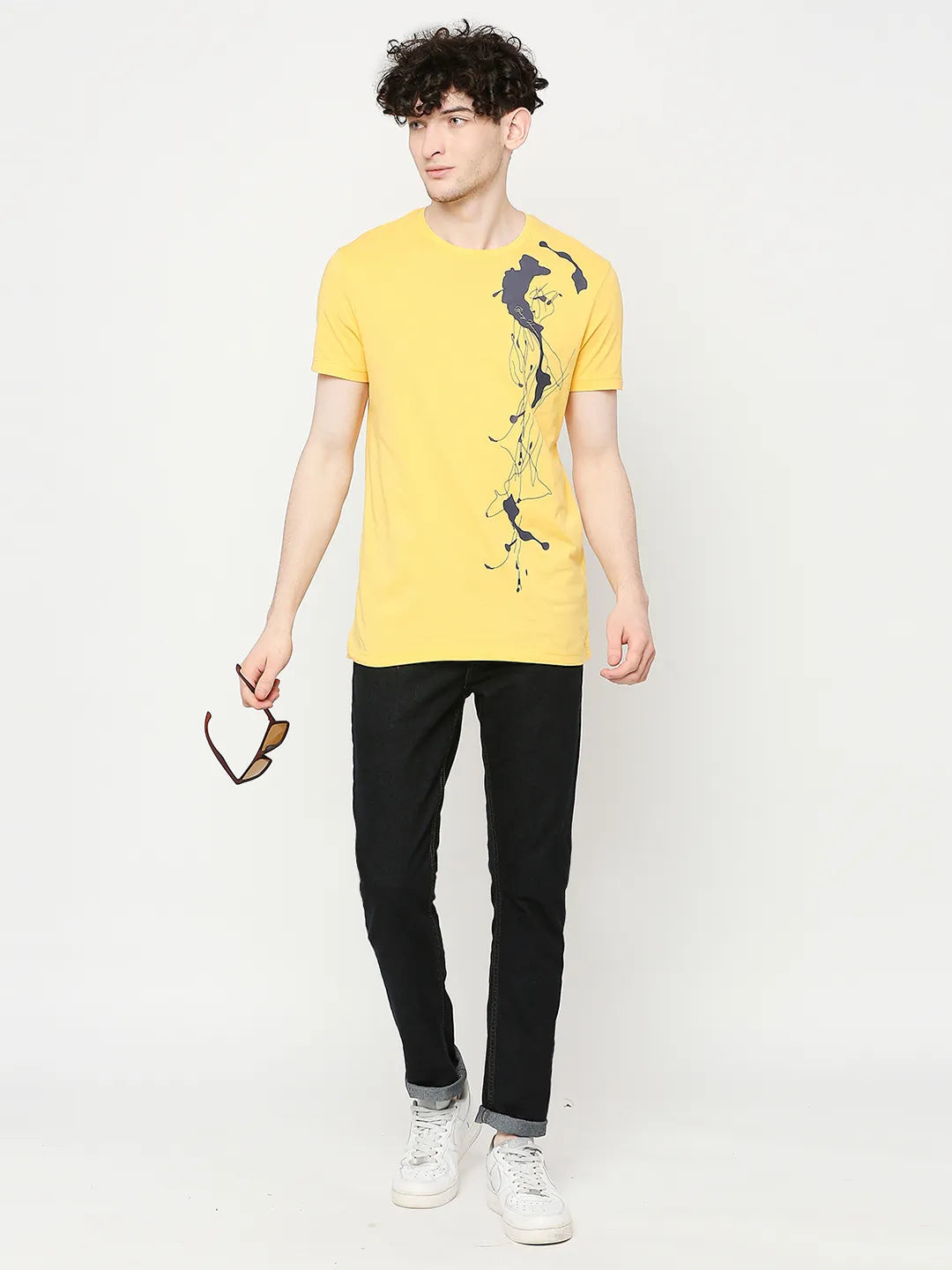 Yellow Regular Fit Men's Short Sleeves T-Shirt by Being Human Clothing