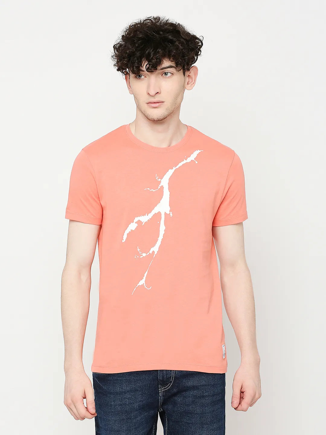 Orange Regular Fit Men's Short Sleeves T-Shirt by Being Human Clothing