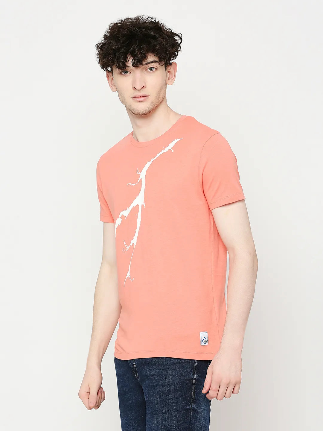Orange Regular Fit Men's Short Sleeves T-Shirt by Being Human Clothing