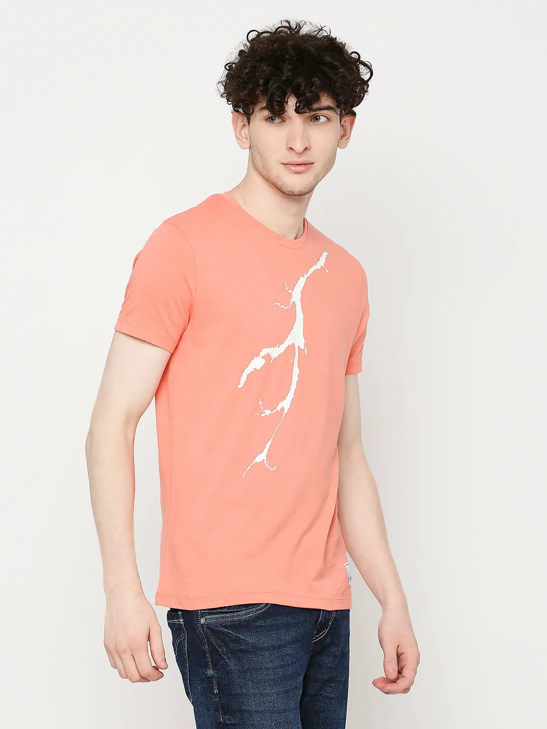 Orange Regular Fit Men's Short Sleeves T-Shirt by Being Human Clothing