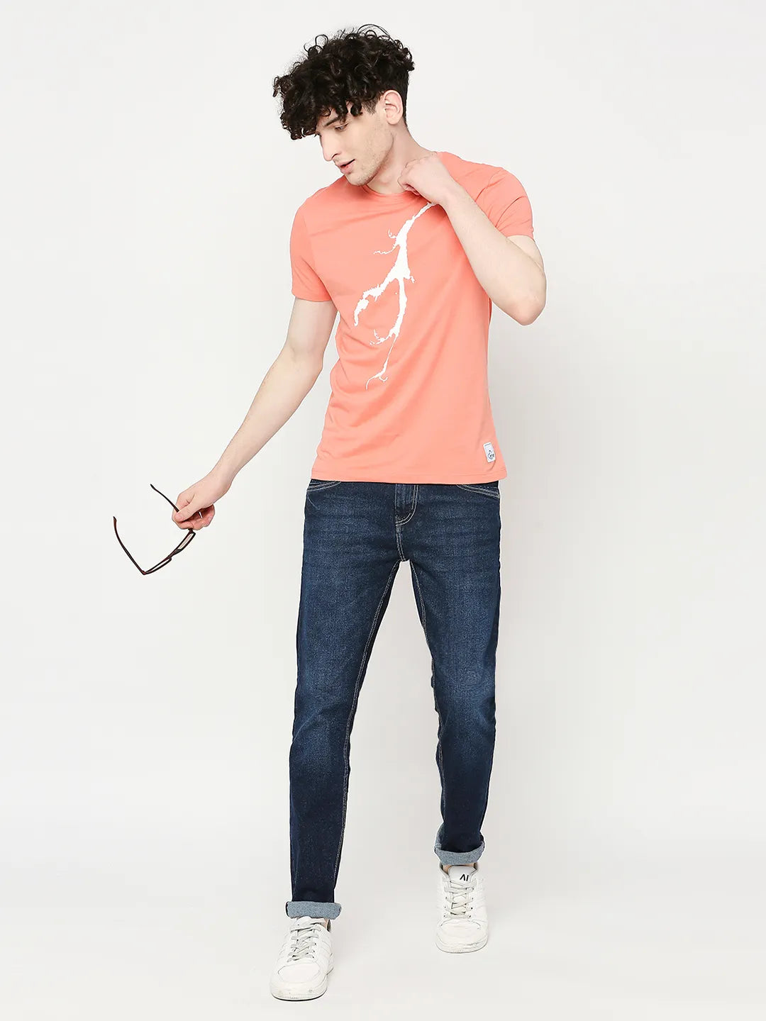 Orange Regular Fit Men's Short Sleeves T-Shirt by Being Human Clothing