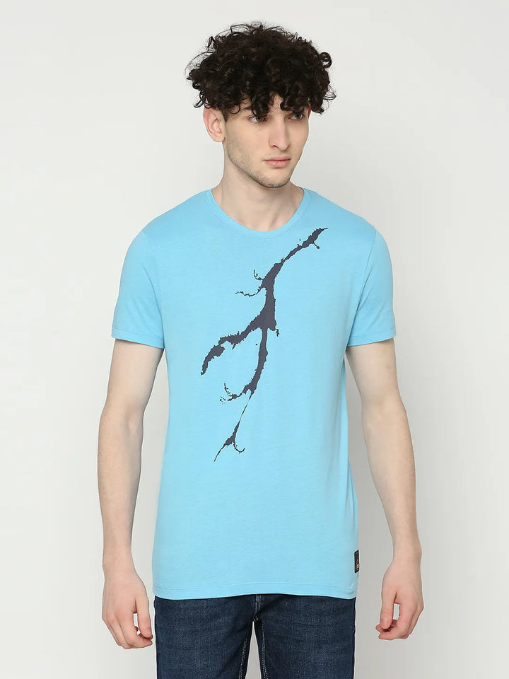 Blue Regular Fit Men's Short Sleeves T-Shirt by Being Human Clothing