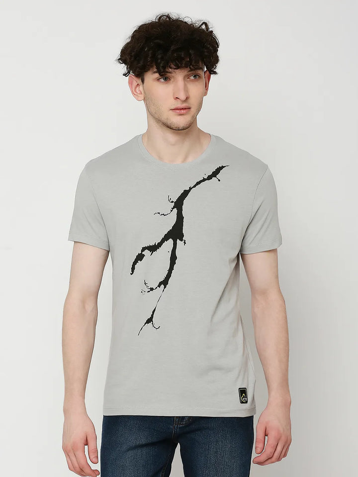 Grey Regular Fit Men's Short Sleeves T-Shirt by Being Human Clothing