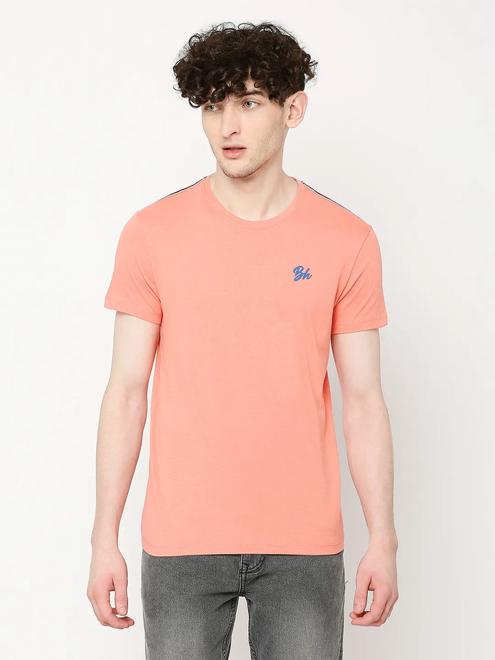Coral Regular Fit Round Neck Men's T-Shirt by Being Human Clothing