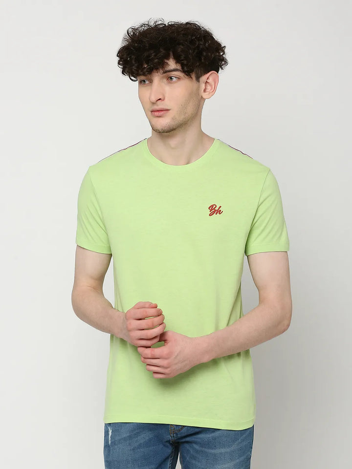 Green Regular Fit Men's Short Sleeves T-Shirt by Being Human Clothing