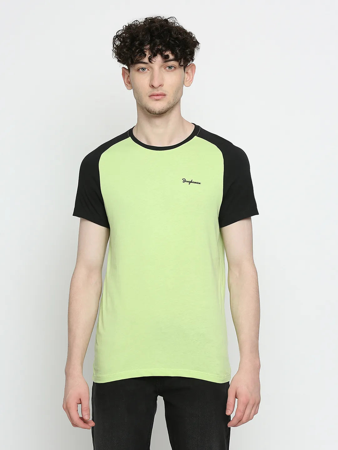 Green Regular Fit Men's Short Sleeves T-Shirt by Being Human Clothing
