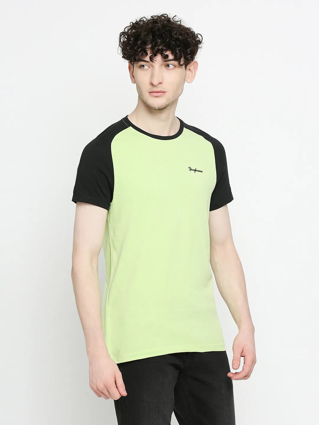 Green Regular Fit Men's Short Sleeves T-Shirt by Being Human Clothing