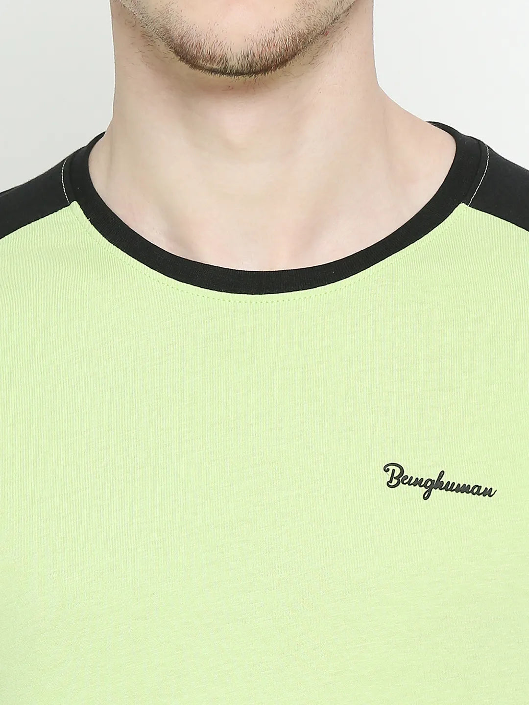 Green Regular Fit Men's Short Sleeves T-Shirt by Being Human Clothing