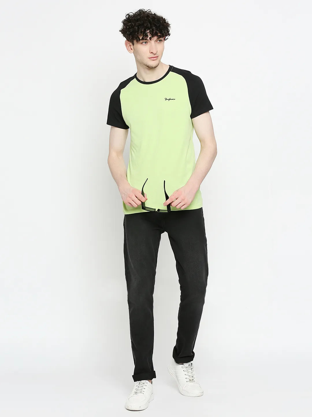 Green Regular Fit Men's Short Sleeves T-Shirt by Being Human Clothing