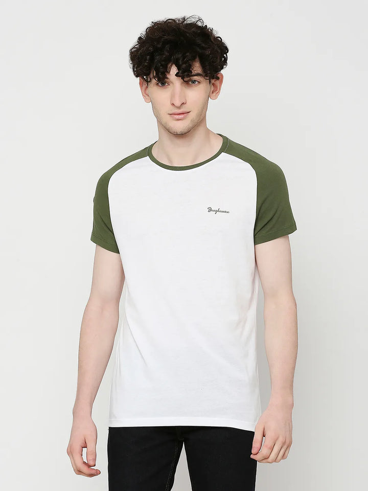 White Regular Fit Men's Short Sleeves T-Shirt by Being Human Clothing