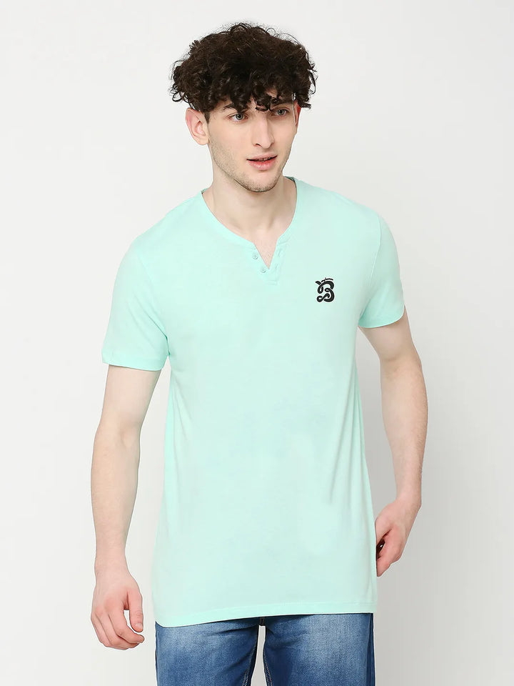 Green Regular Fit Round Neck Men's T-Shirt by Being Human Clothing