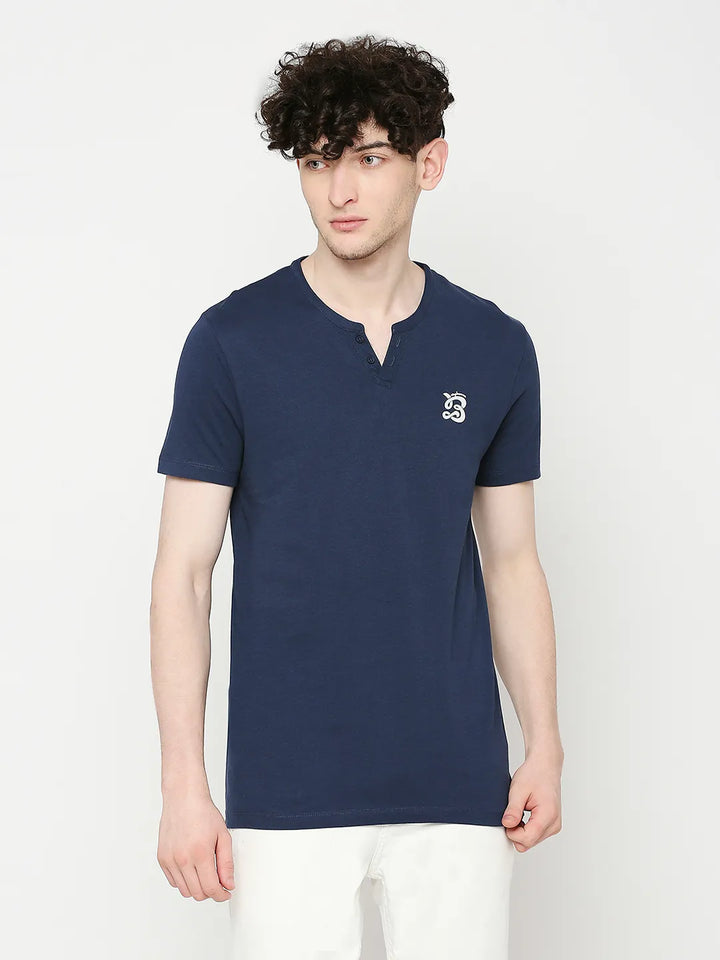 Navy Regular Fit Men's Short Sleeves T-Shirt by Being Human Clothing