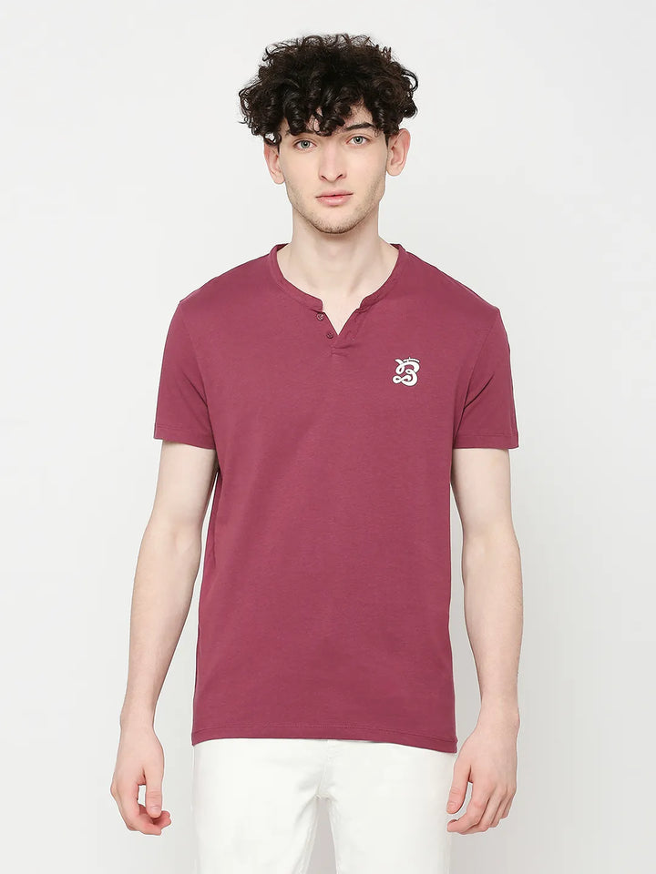 Wine Regular Fit Men's Short Sleeves T-Shirt by Being Human Clothing