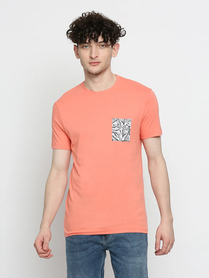 Coral Regular Fit Men's Short Sleeves T-Shirt by Being Human Clothing