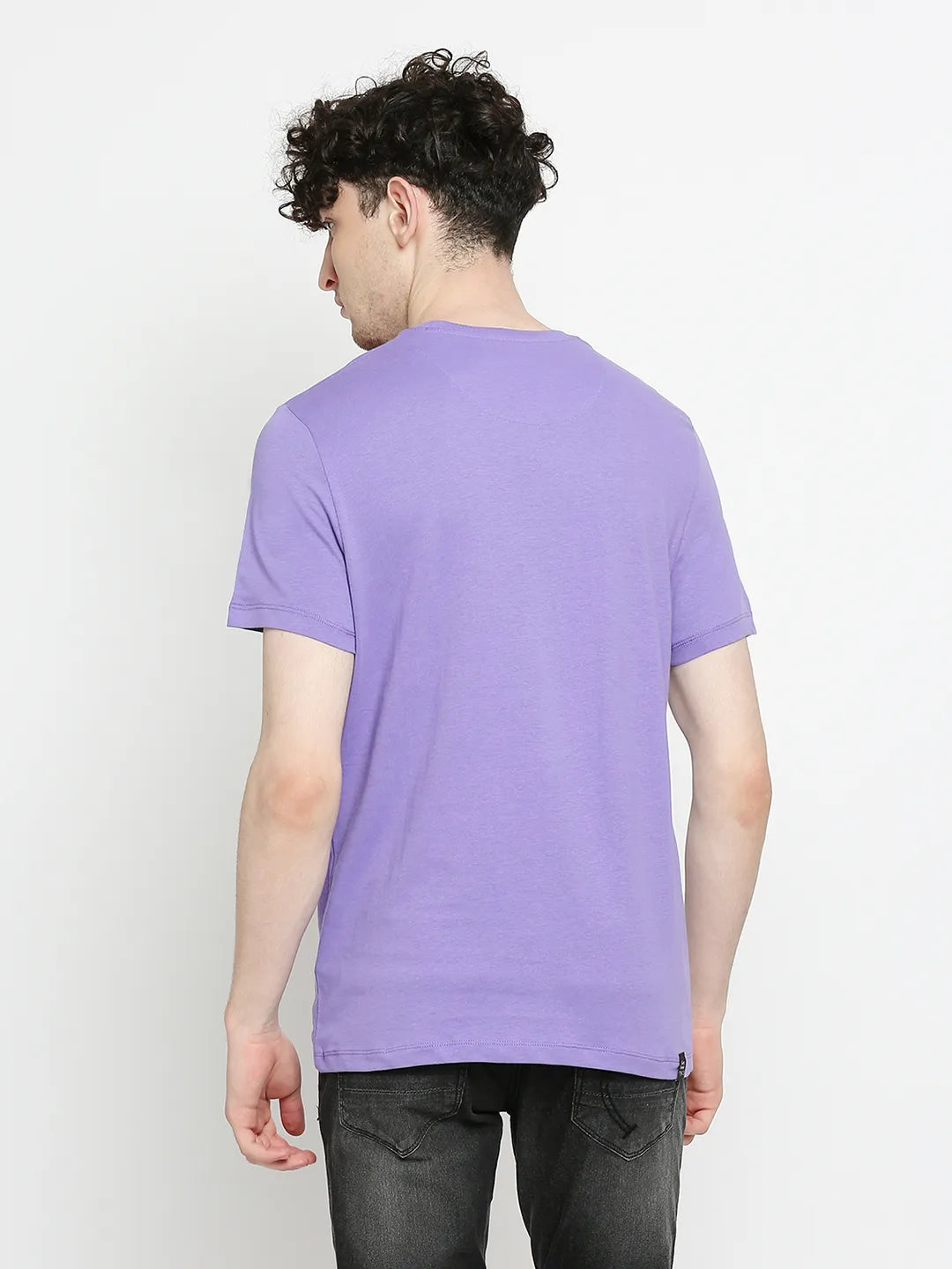 Purple Regular Fit Round Neck Men's T-Shirt by Being Human Clothing