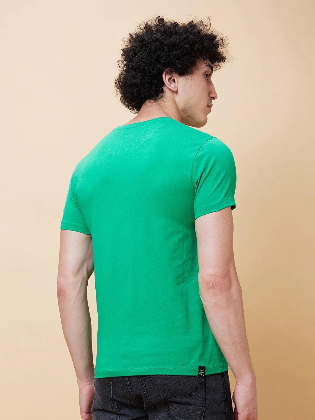 Green Regular Fit Men's Short Sleeves T-Shirt by Being Human Clothing