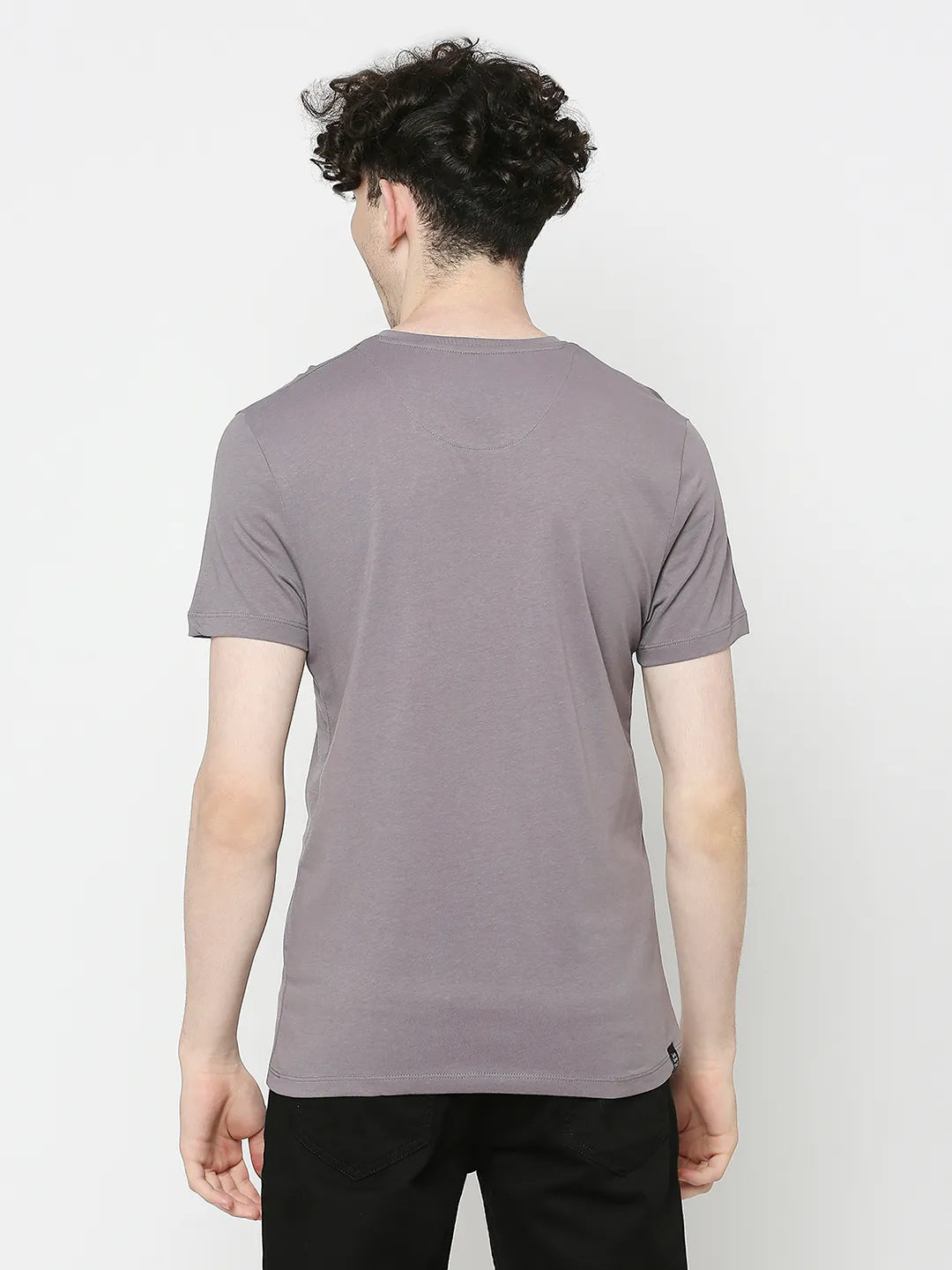 Ash Grey Regular Fit Round Neck Men's T-Shirt by Being Human Clothing