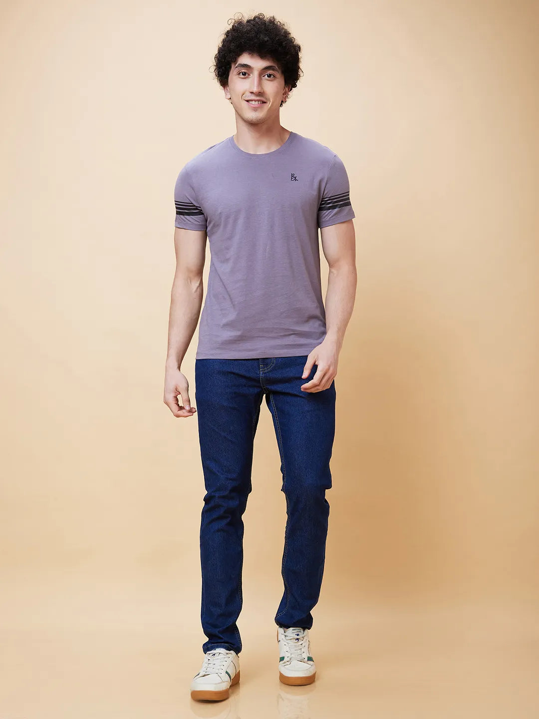 Grey Regular Fit Men's Short Sleeves T-Shirt by Being Human Clothing