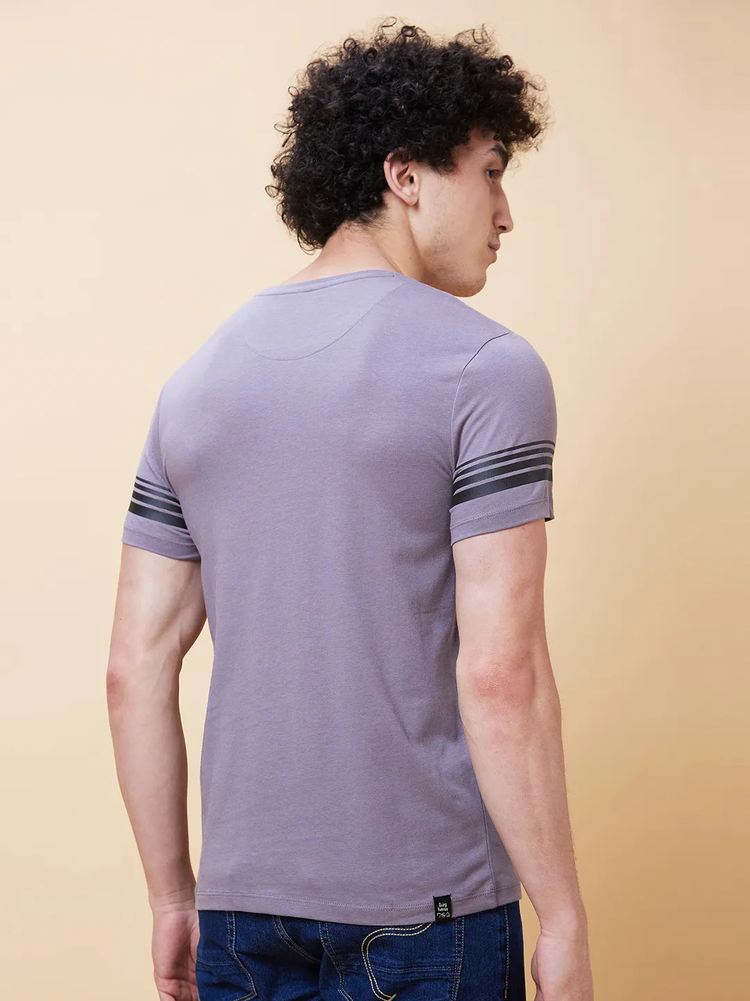 Grey Regular Fit Men's Short Sleeves T-Shirt by Being Human Clothing