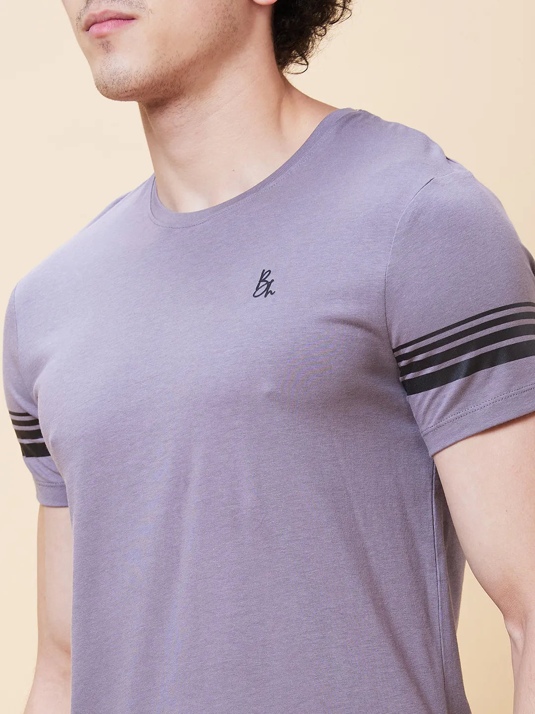 Grey Regular Fit Men's Short Sleeves T-Shirt by Being Human Clothing