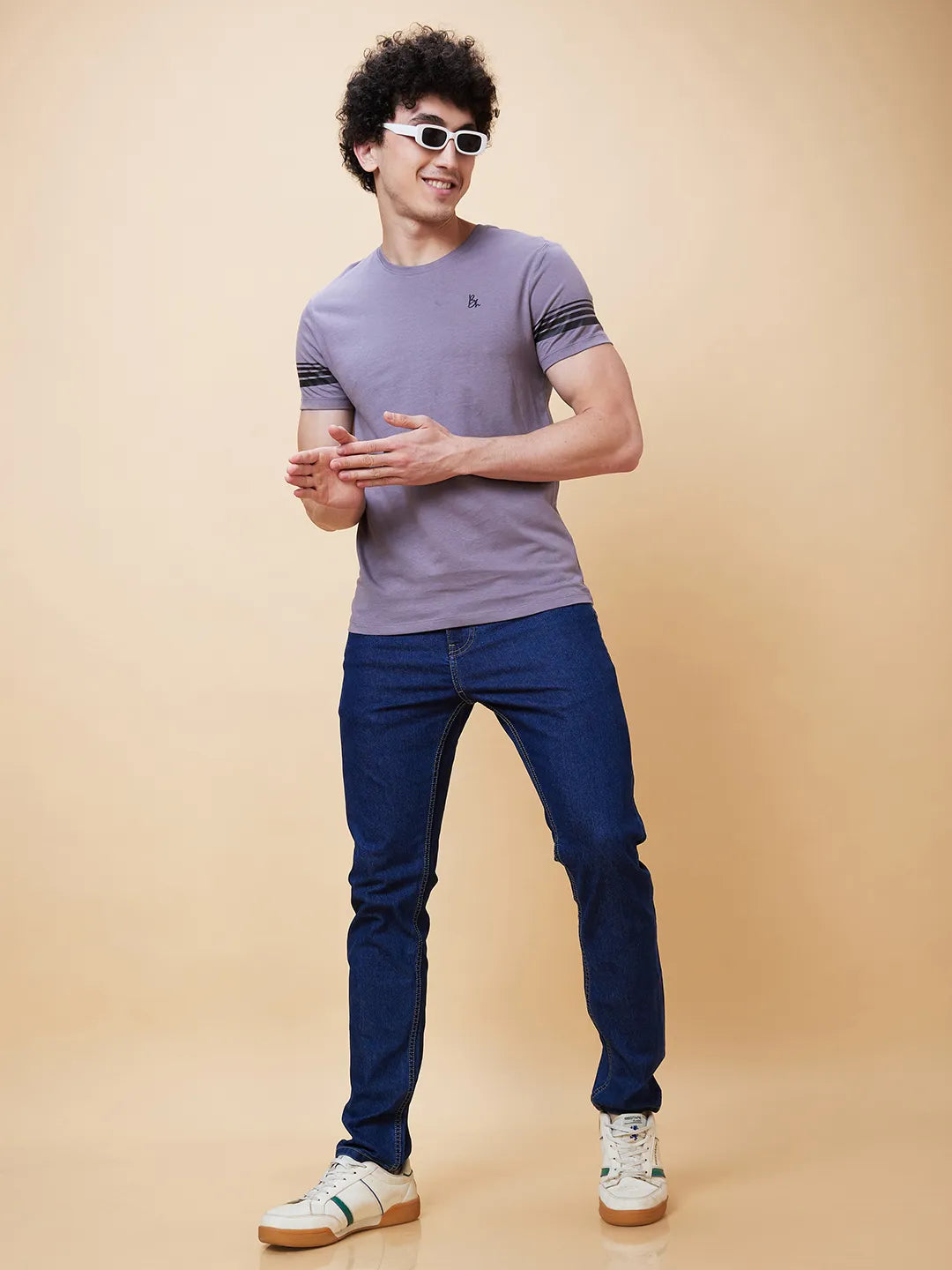 Grey Regular Fit Men's Short Sleeves T-Shirt by Being Human Clothing