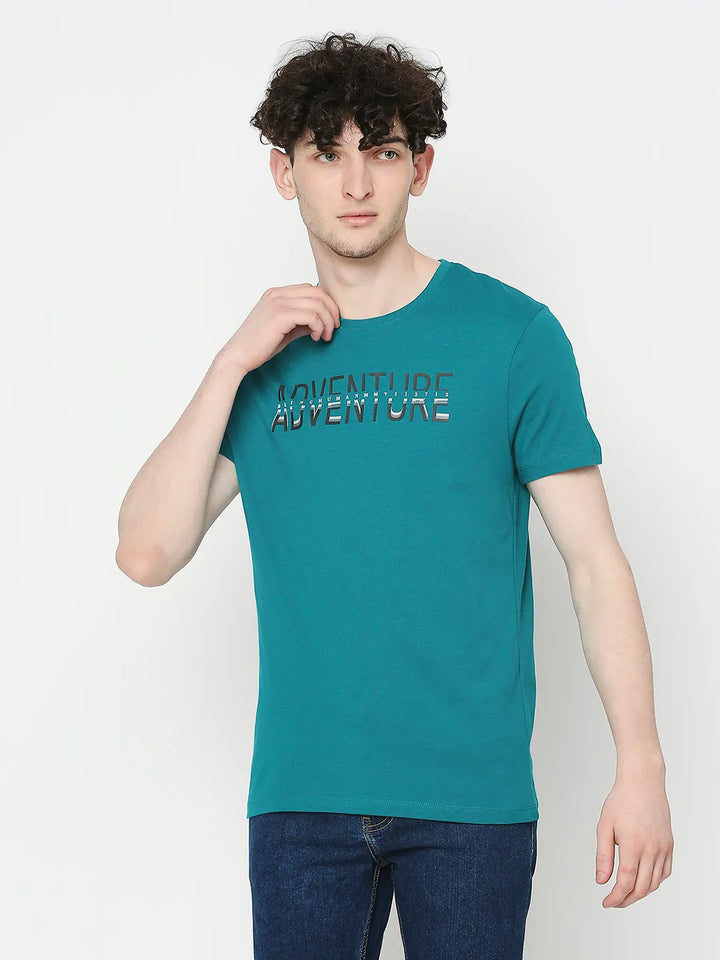 Blue Regular Fit Men's Short Sleeves T-Shirt by Being Human Clothing