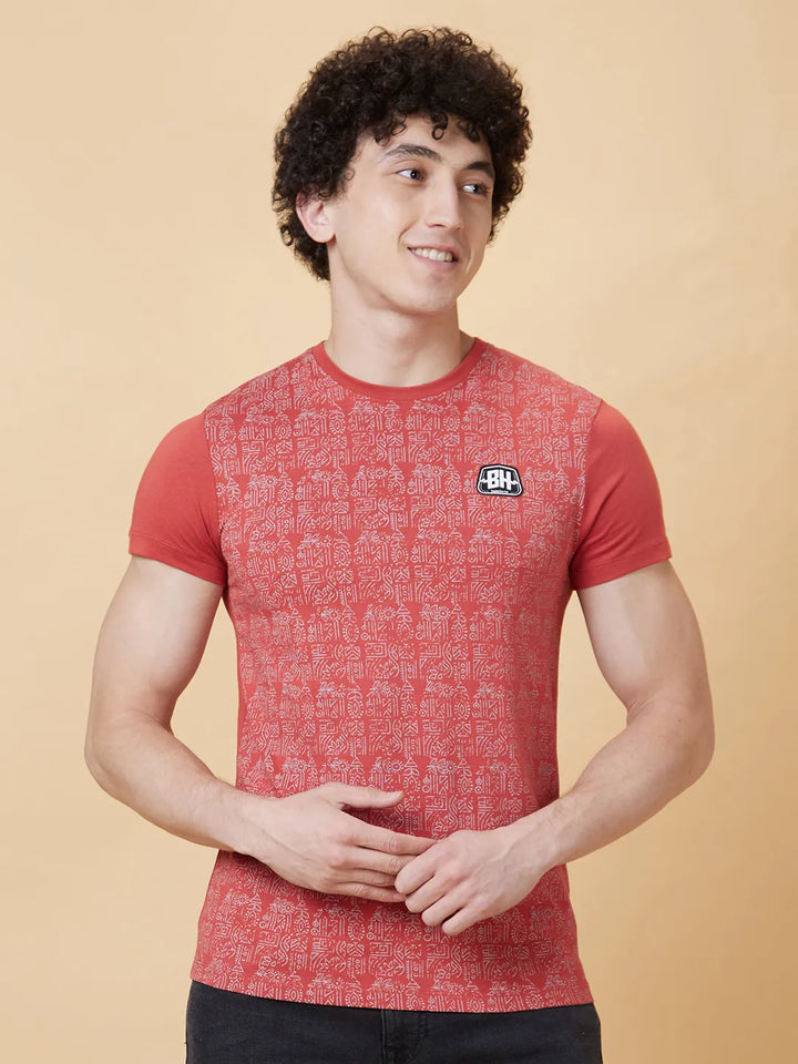 Orange Regular Fit Men's Short Sleeves T-Shirt by Being Human Clothing