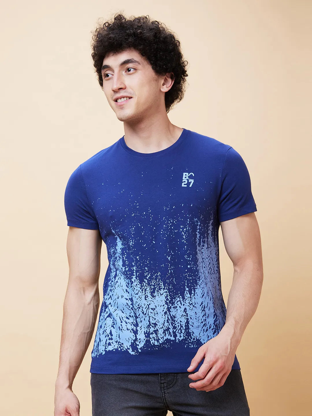 Navy Regular Fit Men's Short Sleeves T-Shirt by Being Human Clothing