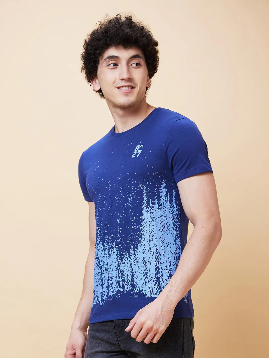 Navy Regular Fit Men's Short Sleeves T-Shirt by Being Human Clothing