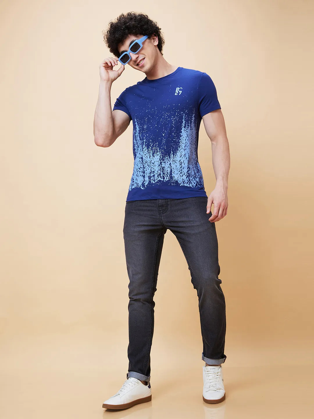 Navy Regular Fit Men's Short Sleeves T-Shirt by Being Human Clothing