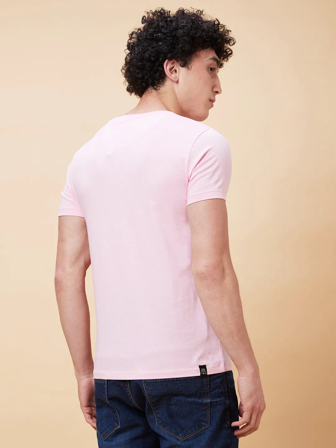 Pink Regular Fit Men's Short Sleeves T-Shirt by Being Human Clothing