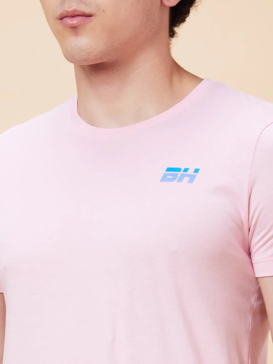 Pink Regular Fit Men's Short Sleeves T-Shirt by Being Human Clothing