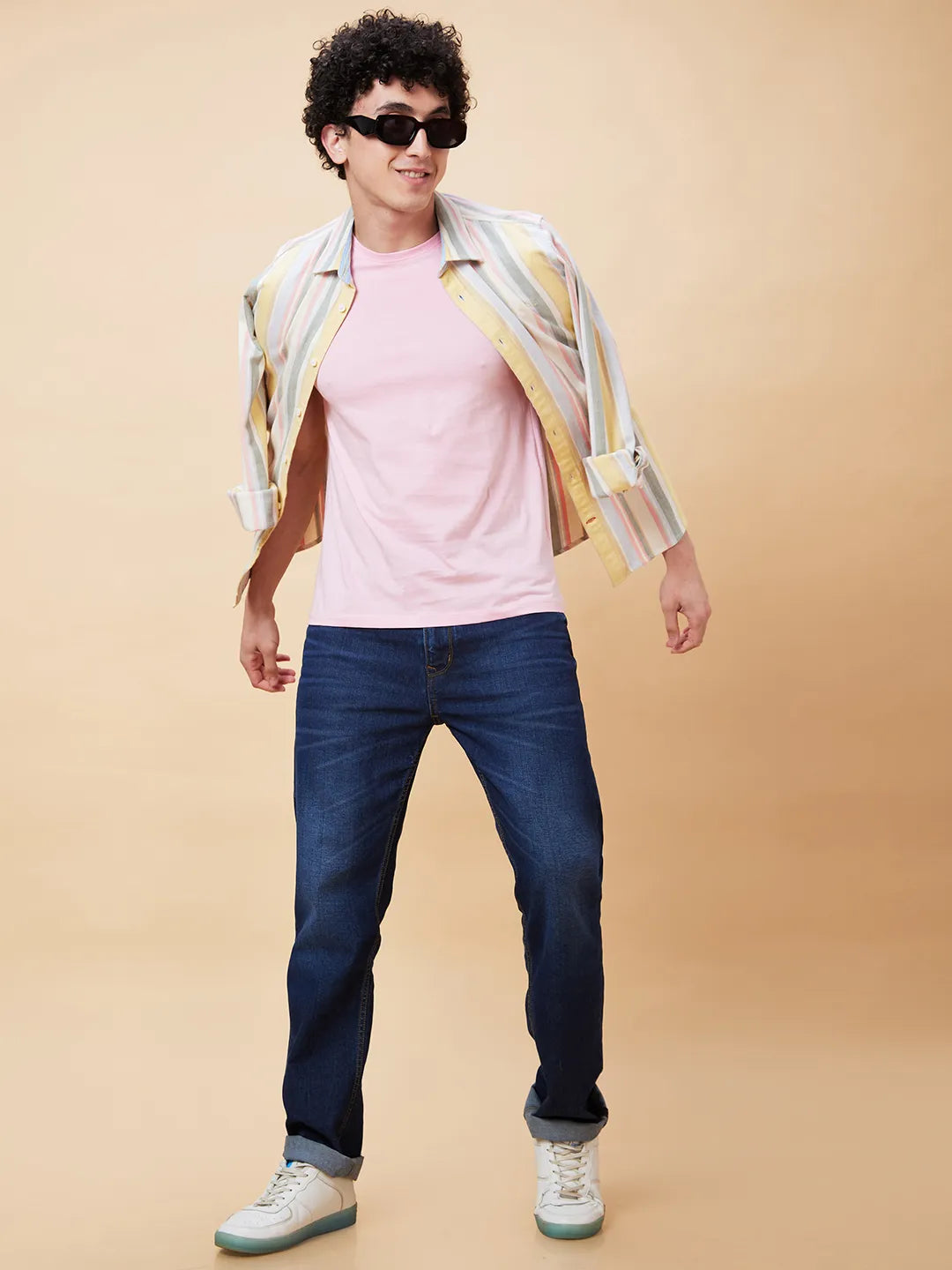 Pink Regular Fit Men's Short Sleeves T-Shirt by Being Human Clothing