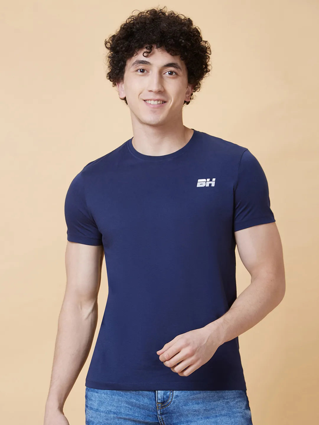 Navy Regular Fit Men's Short Sleeves T-Shirt by Being Human Clothing