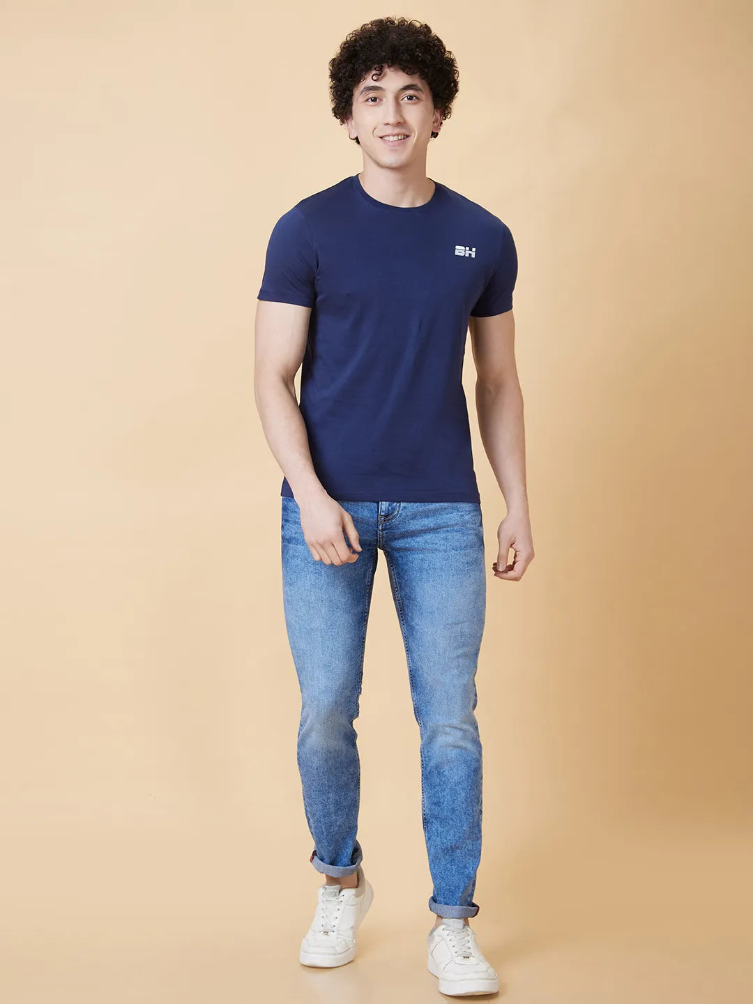 Navy Regular Fit Men's Short Sleeves T-Shirt by Being Human Clothing