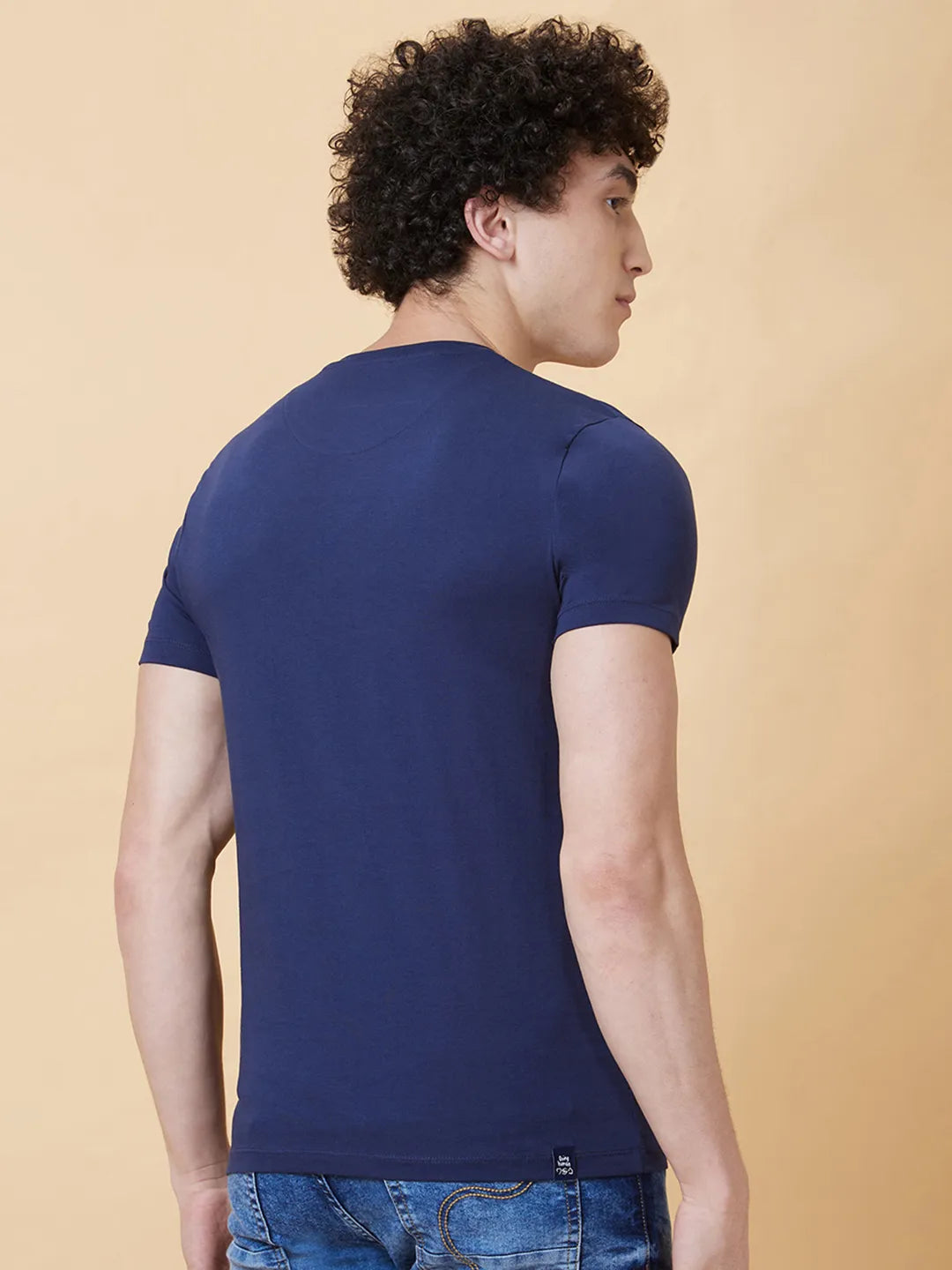 Navy Regular Fit Men's Short Sleeves T-Shirt by Being Human Clothing