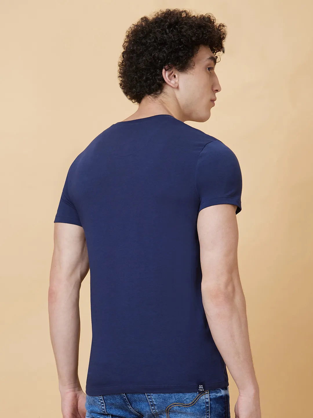 Navy Regular Fit Men's Short Sleeves T-Shirt by Being Human Clothing