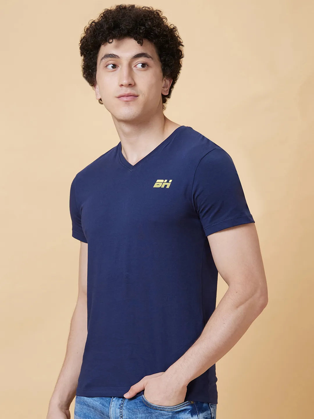 Navy Regular Fit Men's Short Sleeves T-Shirt by Being Human Clothing